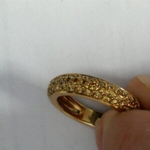 The Golden Horizon: 18K Yellow Gold Diamond Pavé Eternity Band