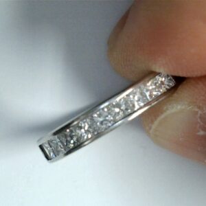Chanel-Inspired Platinum Channel-Set Diamond Band