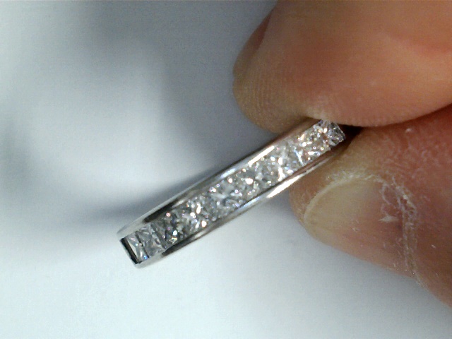 Chanel-Inspired Platinum Channel-Set Diamond Band